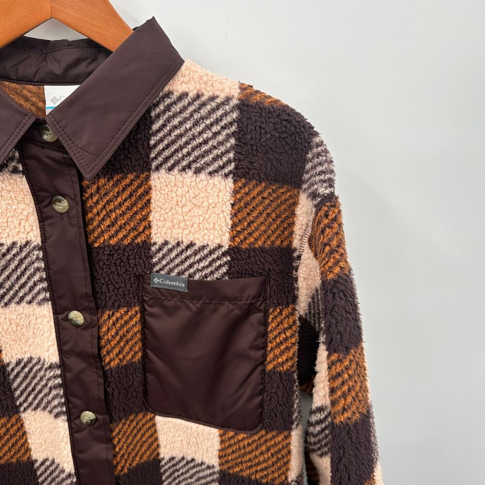 COLUMBIA West Bend Shacket Fleece Shirt Jacket in Copper Brown // S - Picture 4 of 11